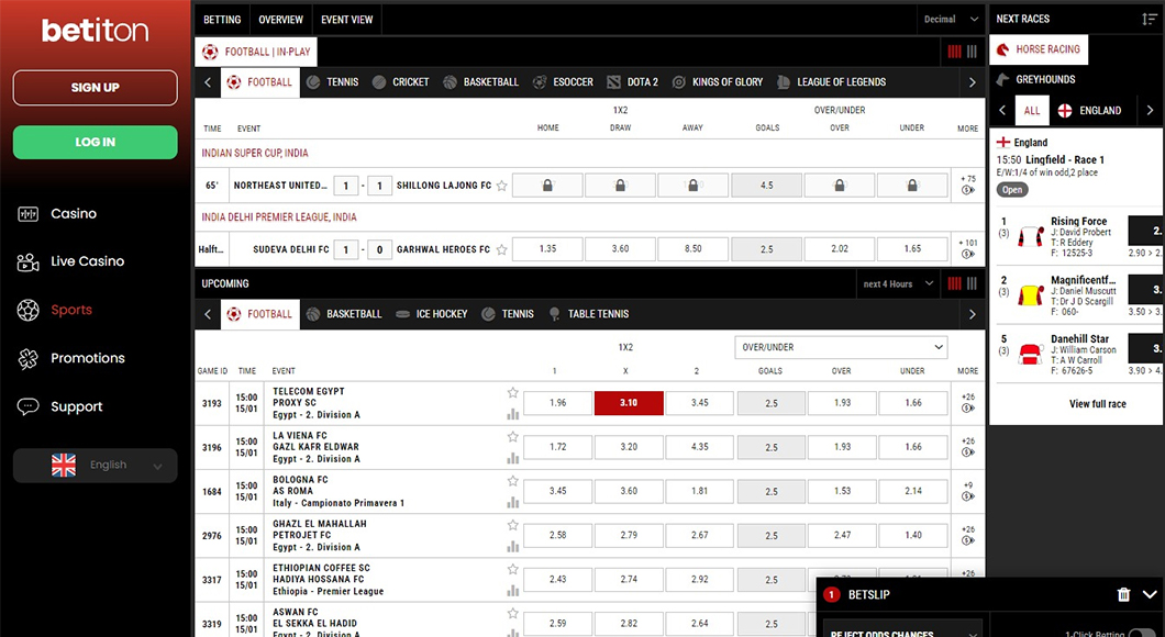  In-play Betting on the Betiton website